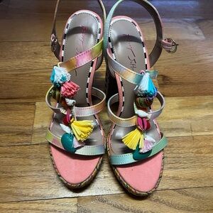 Betsey Johnson Colorful Tassel Sandals